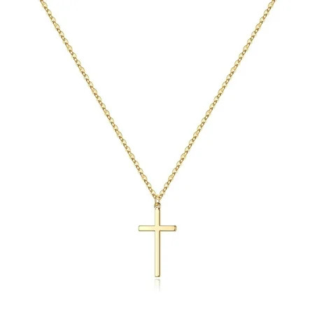 TURANDOSS Cross Necklace for Women Dainty 14K Gold Plated Cross Pendant Necklace for Women Jewelry Gifts | Walmart (US)