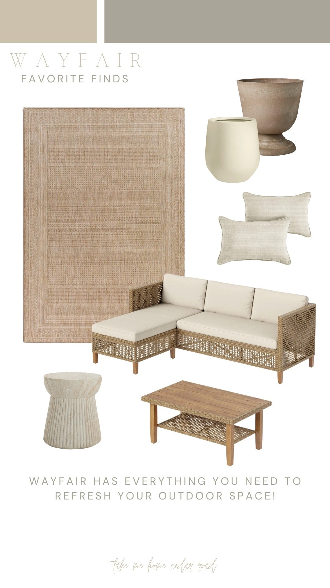 HUGE price drop on this outdoor rug!! Love these neutral outdoor finds @Wayfair! 

Outdoor rug, outdoor furniture, patio furniture, planter, outdoor pillow

#LTKSaleAlert #LTKHome