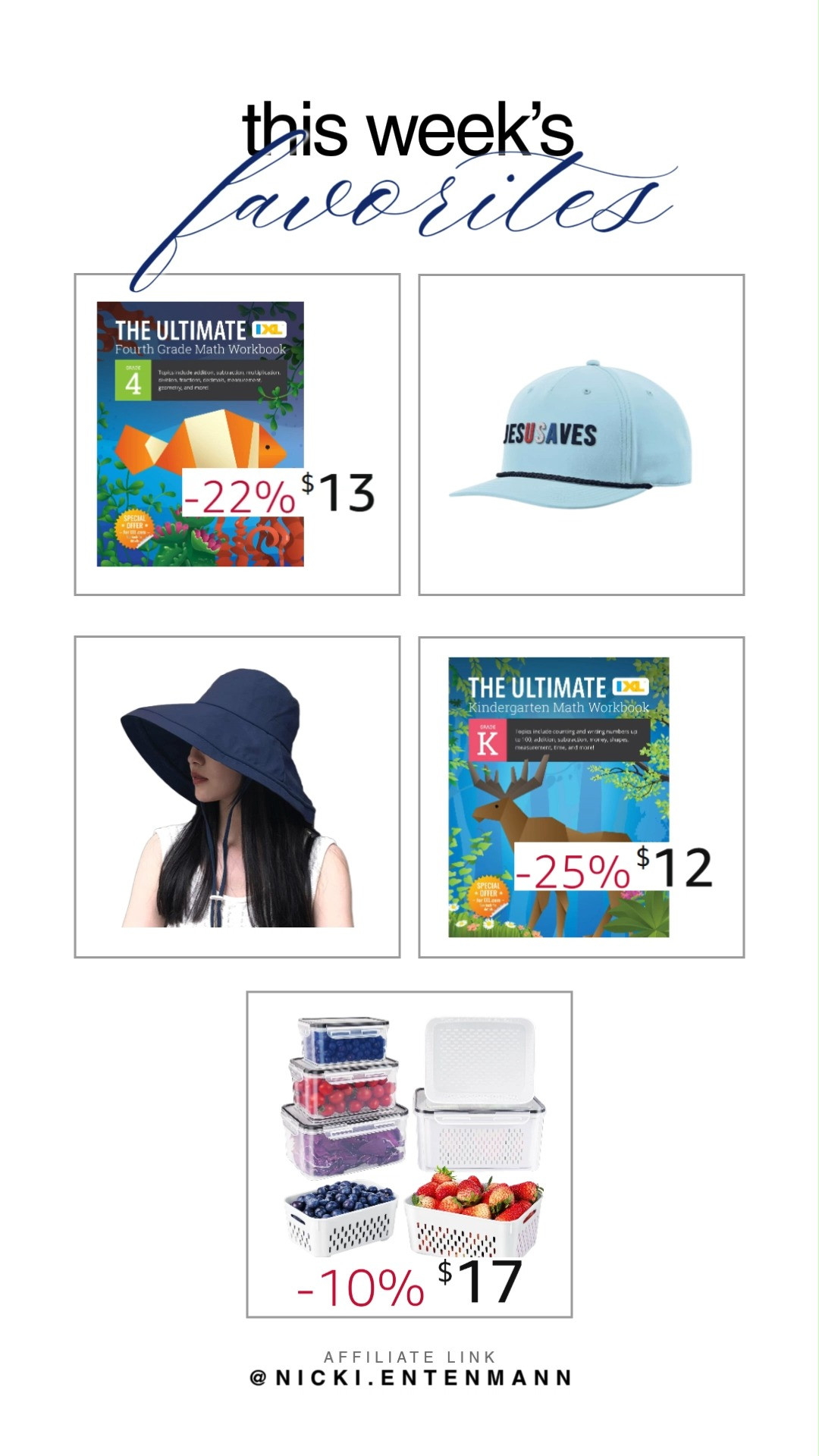 This week's faves! From educational workbooks to stylish hats and handy storage containers, these picks are perfect for every need. #WeeklyFavorites #AmazonFinds #KidsLearning #SummerStyle #HomeOrganization 

 #LTKHome #LTKSaleAlert #LTKKids