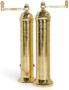 Alexander Handcrafted European Mill Set – Authentic 2-Piece Brass Pepper (8" / 8-inch) & Salt (9" / 9-inch) Grinder, Adjustable Grind, Vintage Design, Elegant Kitchen Gift, Handmade in Greece 103/109 | Amazon (US)