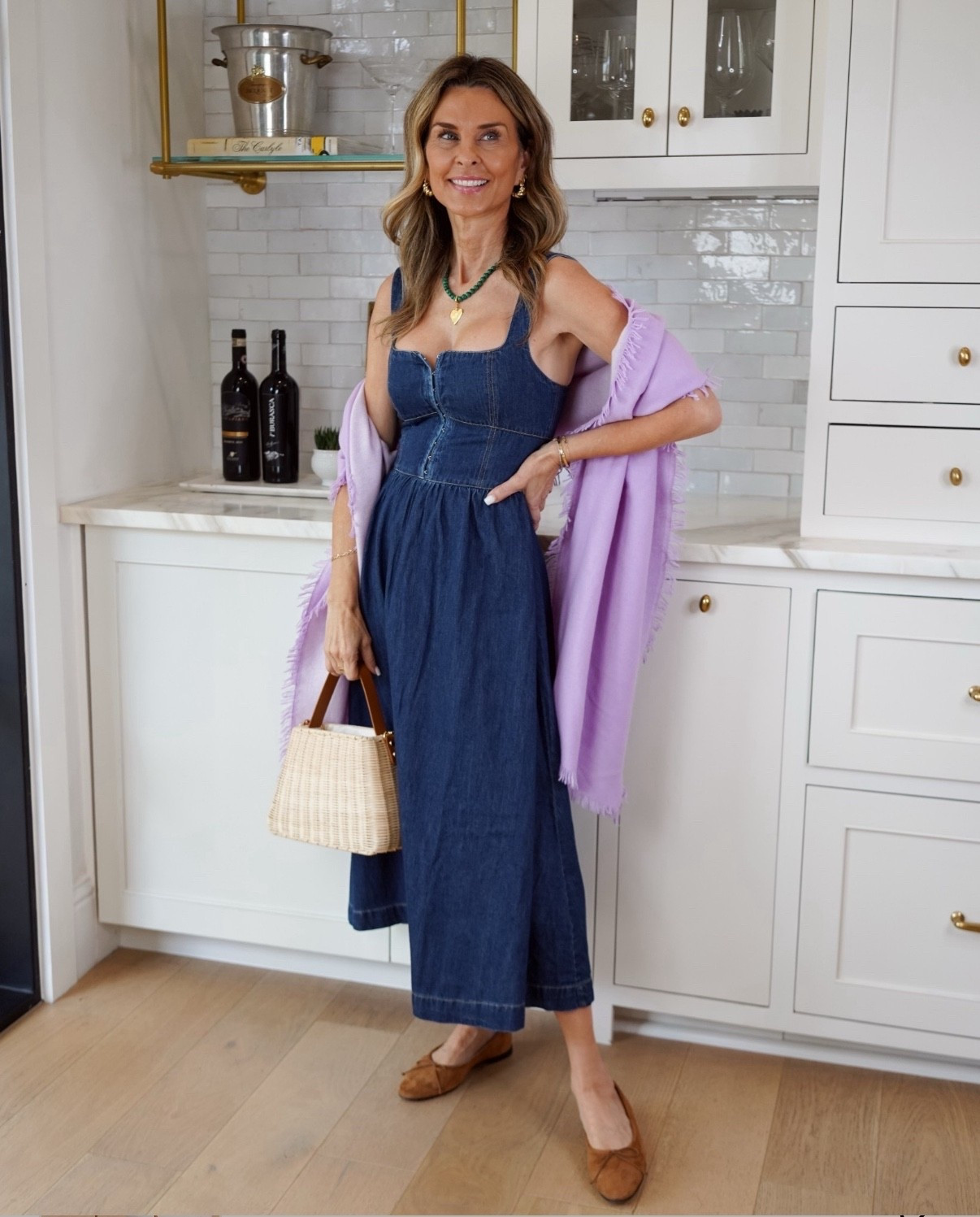 Spring dresses! I’m 5’6’’.
-VICI denim dress size XS, size up one size for larger chest 
-sequin jewelry code TAMMY20 

#LTKootd #LTKWedding #LTKOver40