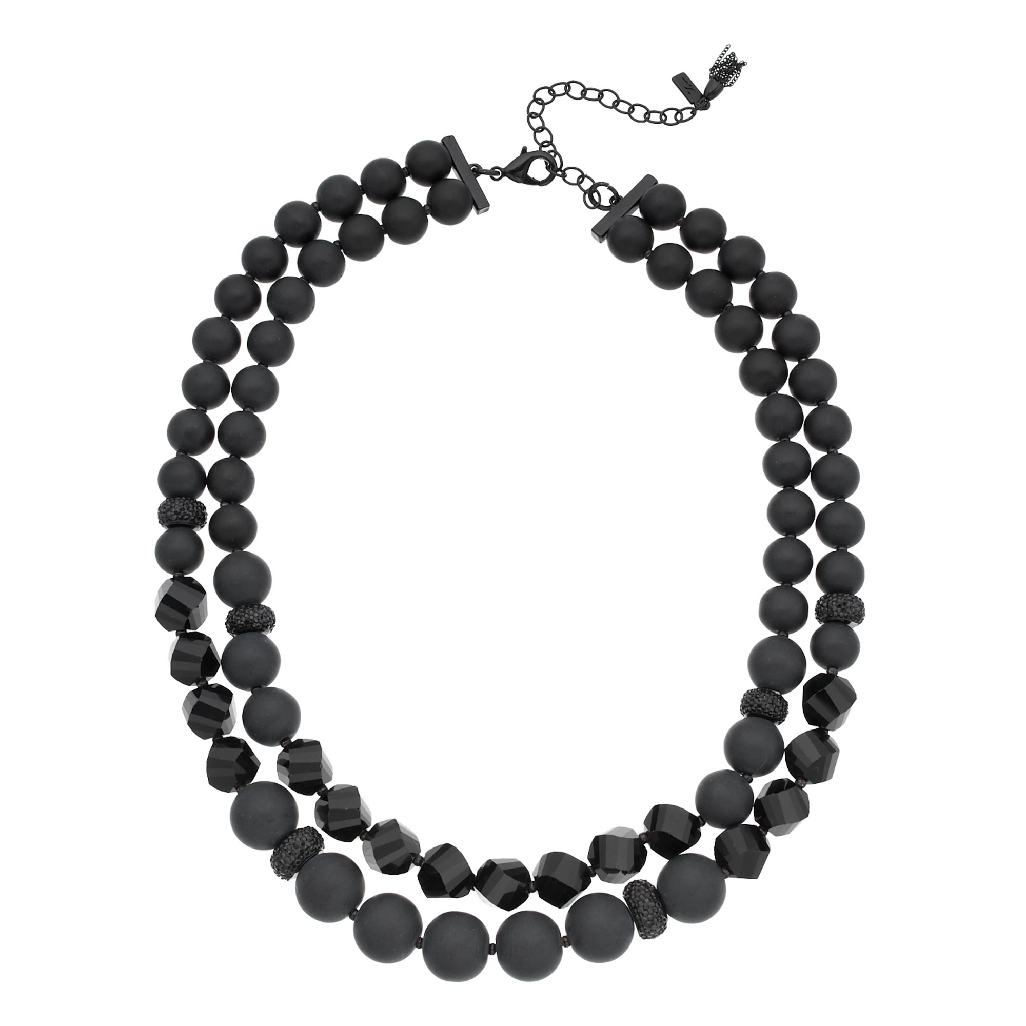 Simply Vera Vera Wang Black Tone Bead Detail Multi Strand Necklace | Kohl's