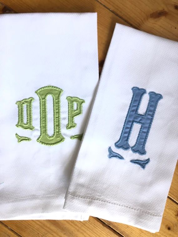 Monogram Applique Hand Towel / Guest Towel - Etsy | Etsy (US)