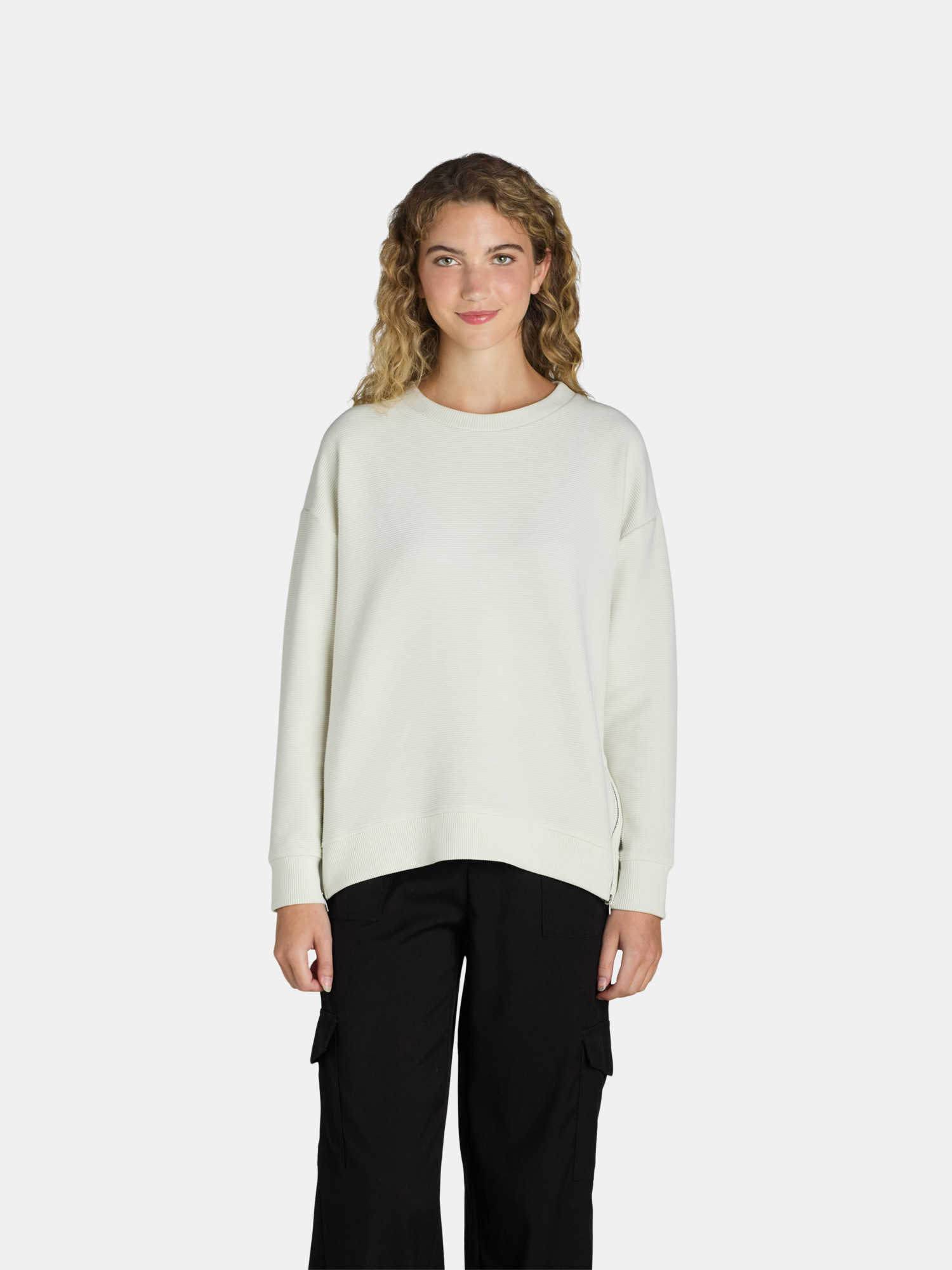 Avia Women's and Women's Plus Ottoman Crewneck Top with Long Sleeves, Sizes XS-4X | Walmart (US)