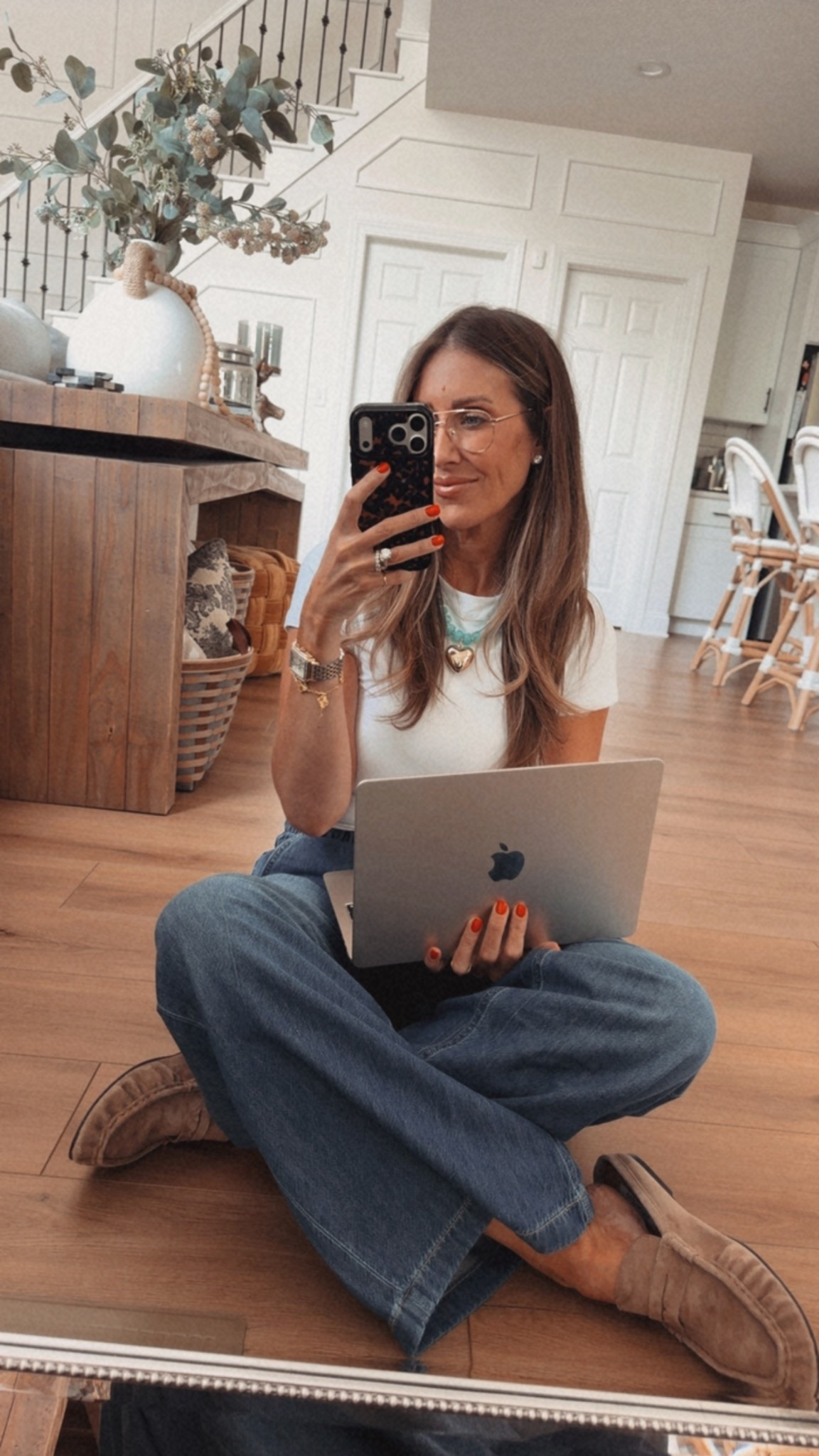 Work from home but make it cute 🤍Comfy denim, a simple tee, and my go-to loafers… this is the kind of outfit I actually get things done in

casual outfits, work from home style, everyday denim, comfy outfit, mom style, neutral outfits, themominstyle 

#LTKOver40 #LTKootd #LTKSeasonal