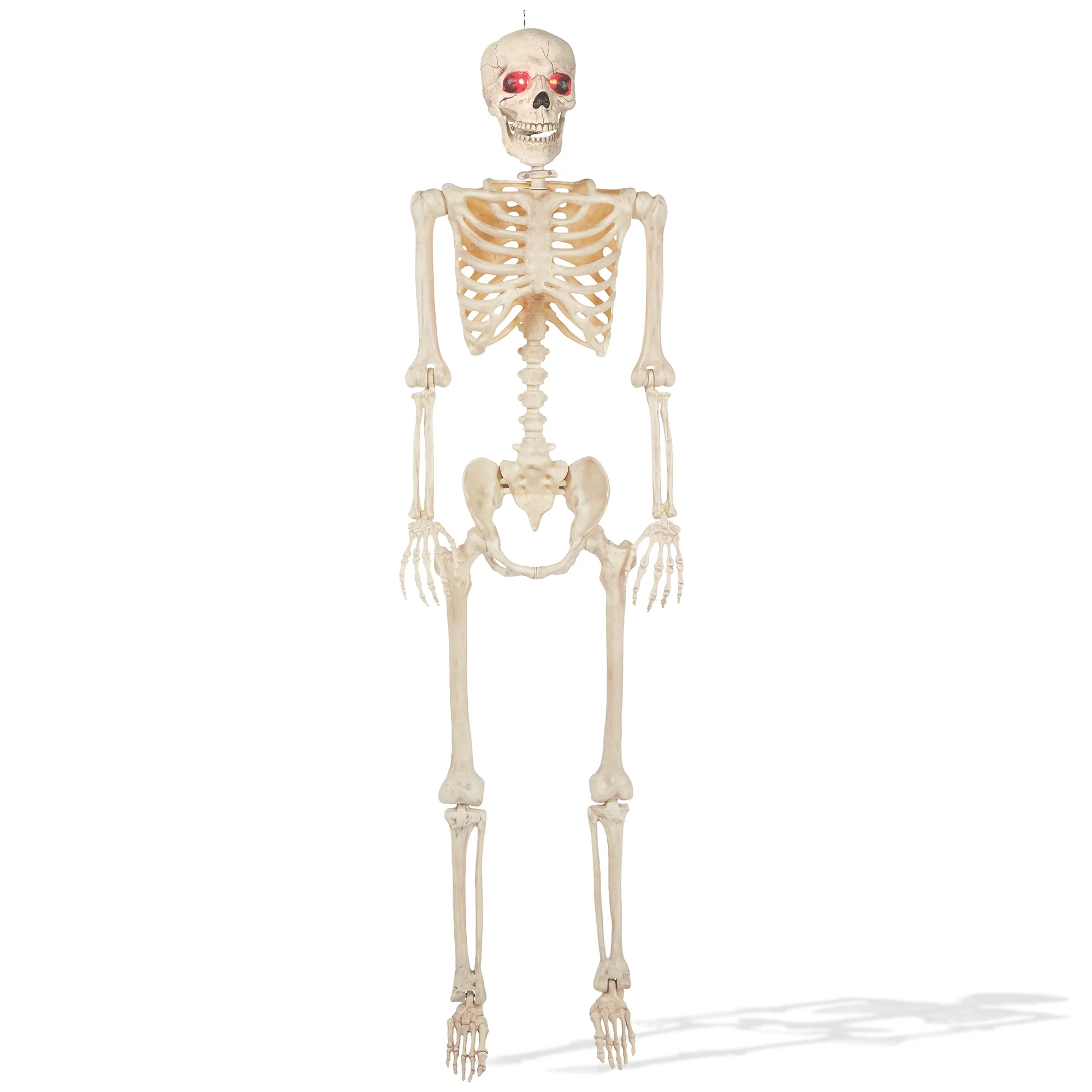 5' Animated Full Size Halloween Skeleton with Lightup Eyes and Speaker | Walmart (US)