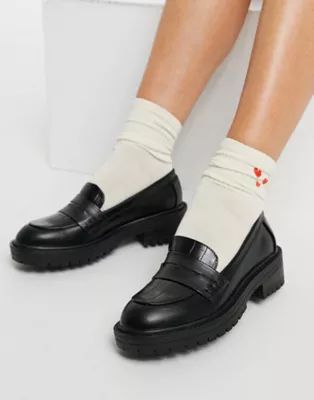 New Look chunky croc loafers in black | ASOS | ASOS (Global)