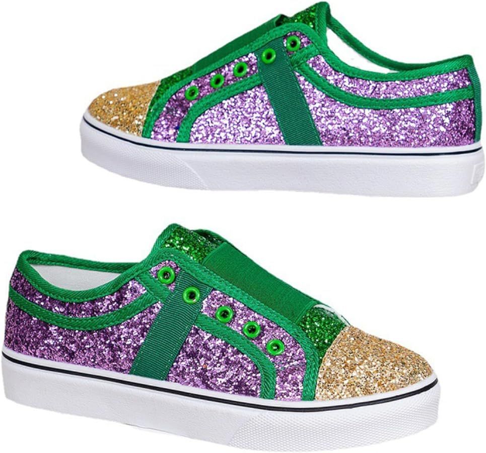Glitter Shoes Low Top Canvas Fashion Sneakers Sparkly Shoes for Women | Amazon (US)
