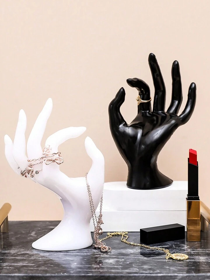 1pc Hand Shaped Jewelry Rack, White Creative Jewelry Display Rack For Household, Gift For Valenti... | SHEIN