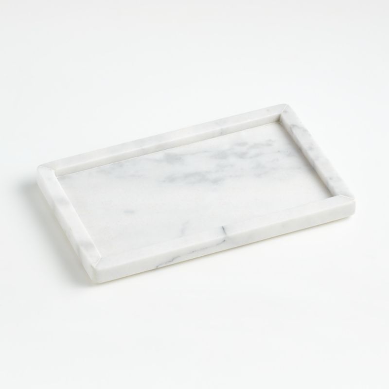French Kitchen Marble Rectangle Tray. 14"Wx8.5"Dx1"H | Crate & Barrel