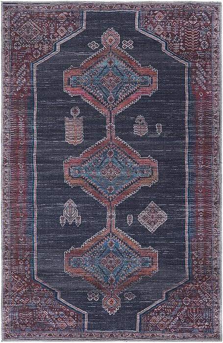 Rugs.com Sisu Collection Washable Rug – 6' x 9' Gray Flatweave Rug Perfect for Bedrooms, Dining... | Amazon (US)