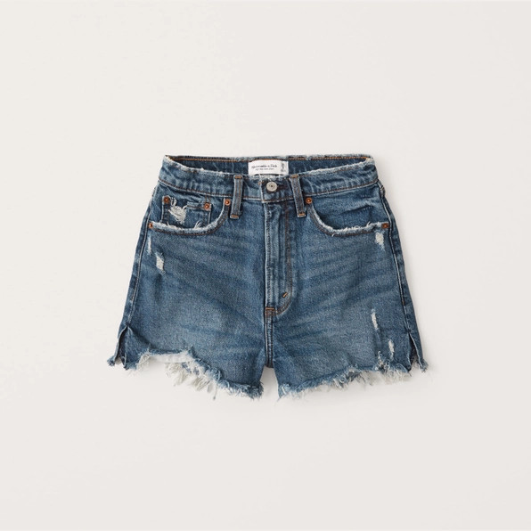 Curve Love High Rise Mom Shorts | Abercrombie & Fitch (US)