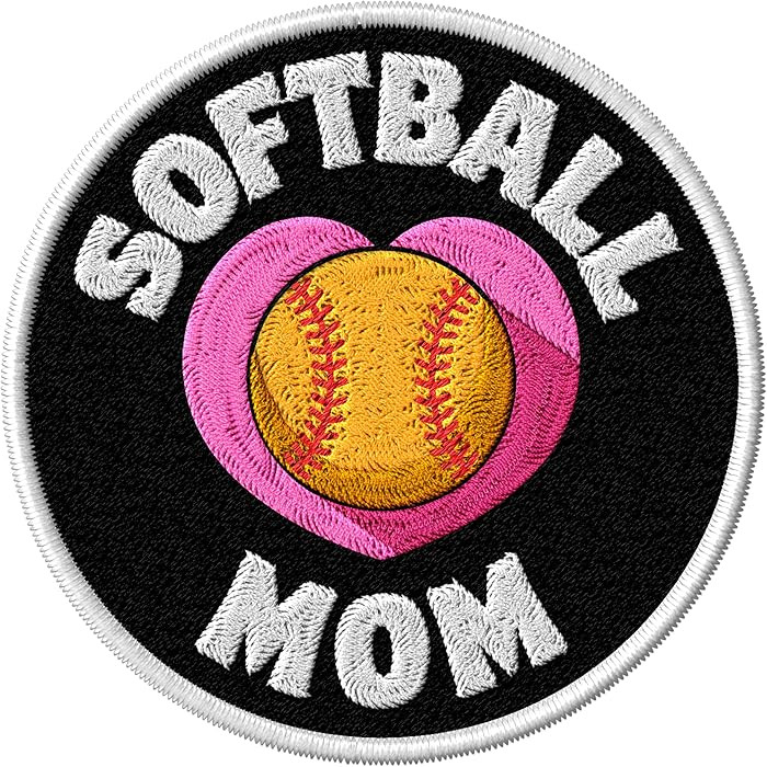 Softball Mom Funny Patch for Clothes Fastpitch Batter Dugout Cheer – Embroidered Iron on Patch ... | Amazon (US)