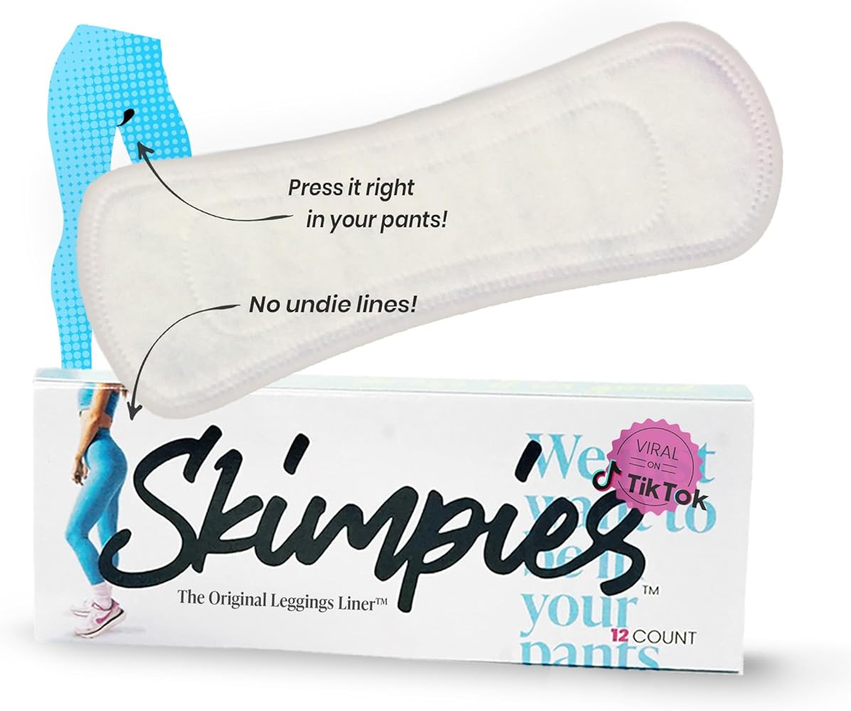 The Original Leggings Liner™ | Get the Commando Look with No Leaks, Stains, Odors, or UTIs | Liner for Pants, Bottoms, Jeans, and Leggings (12 Count, Pack of 1) White | Amazon (US)