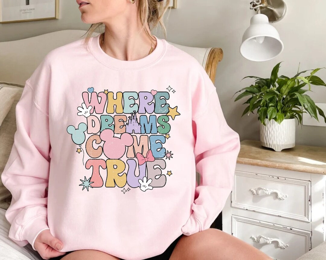 Disney Where Dreams Come True Sweatshirt, Disneyland Christmas Sweatshirt, Christmas Family Shirt... | Etsy (US)