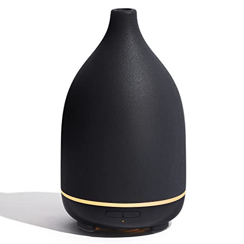 InnoGear Oil Diffuser, 150ML Ceramic Diffuser for Essential Oils Handcrafted Aromatherapy Diffuser Ultrasonic Cool Mist Humidifier with 2 Mist Modes Waterless Auto Off for Room Office, Black | Amazon (US)