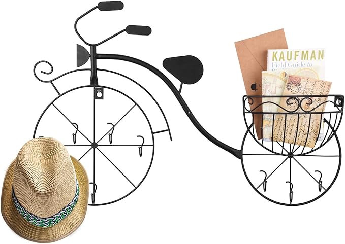 Alsonerbay Bike Decor for Wall, Metal Bicycle Display with Basket, Unique Art Ornaments, Classic ... | Amazon (US)