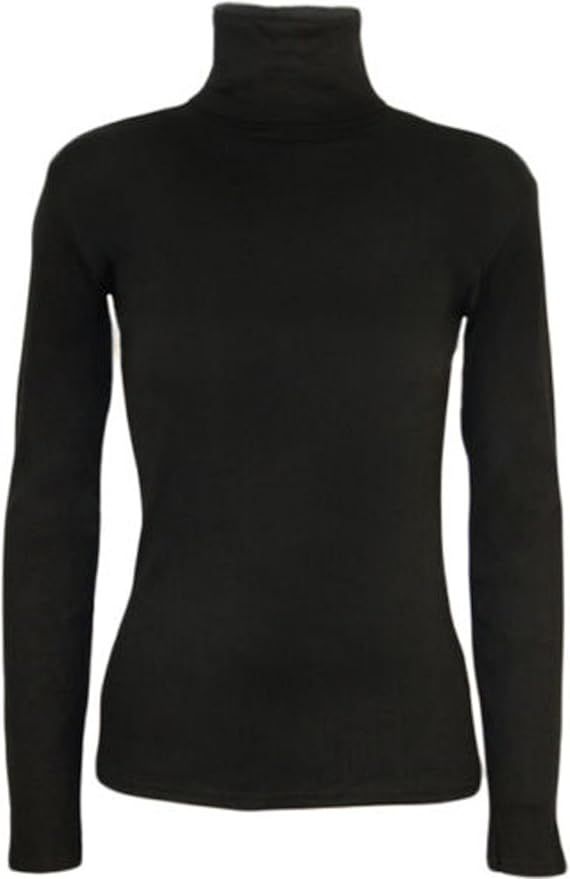 WearAll New Ladies Polo Neck Stretch Long Sleeve Womens Plain Top Jumper 8-14 | Amazon (UK)