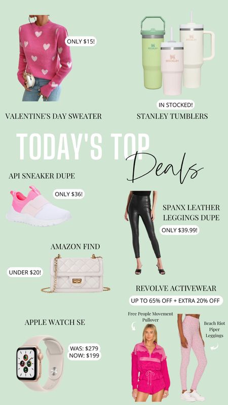 Valentine’s Day // Stanley tumblers // APL sneakers dupe // spanx leather leggings dupe // Amazon finds // Apple Watch // Walmart #walmarthome // revolve // free people // beach riot // leggings // sneakers // workout // activewear

#LTKsalealert #LTKstyletip #LTKfit