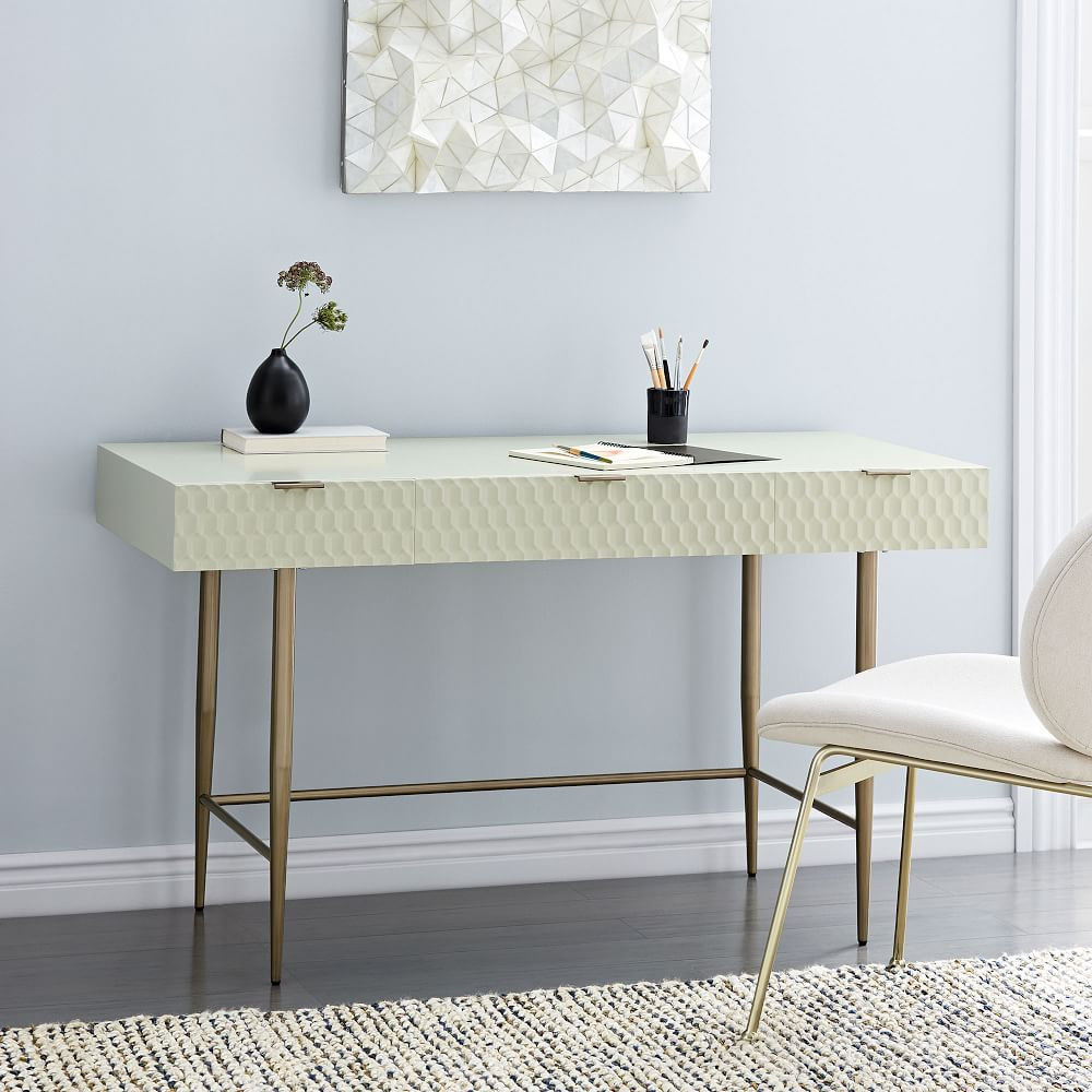 Audrey Desk - Parchment | West Elm (US)
