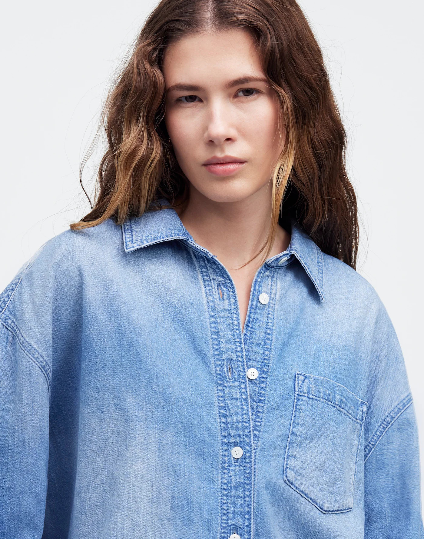 Denim Oversized Button-Up Shirt in Marnie Wash | Madewell | Madewell