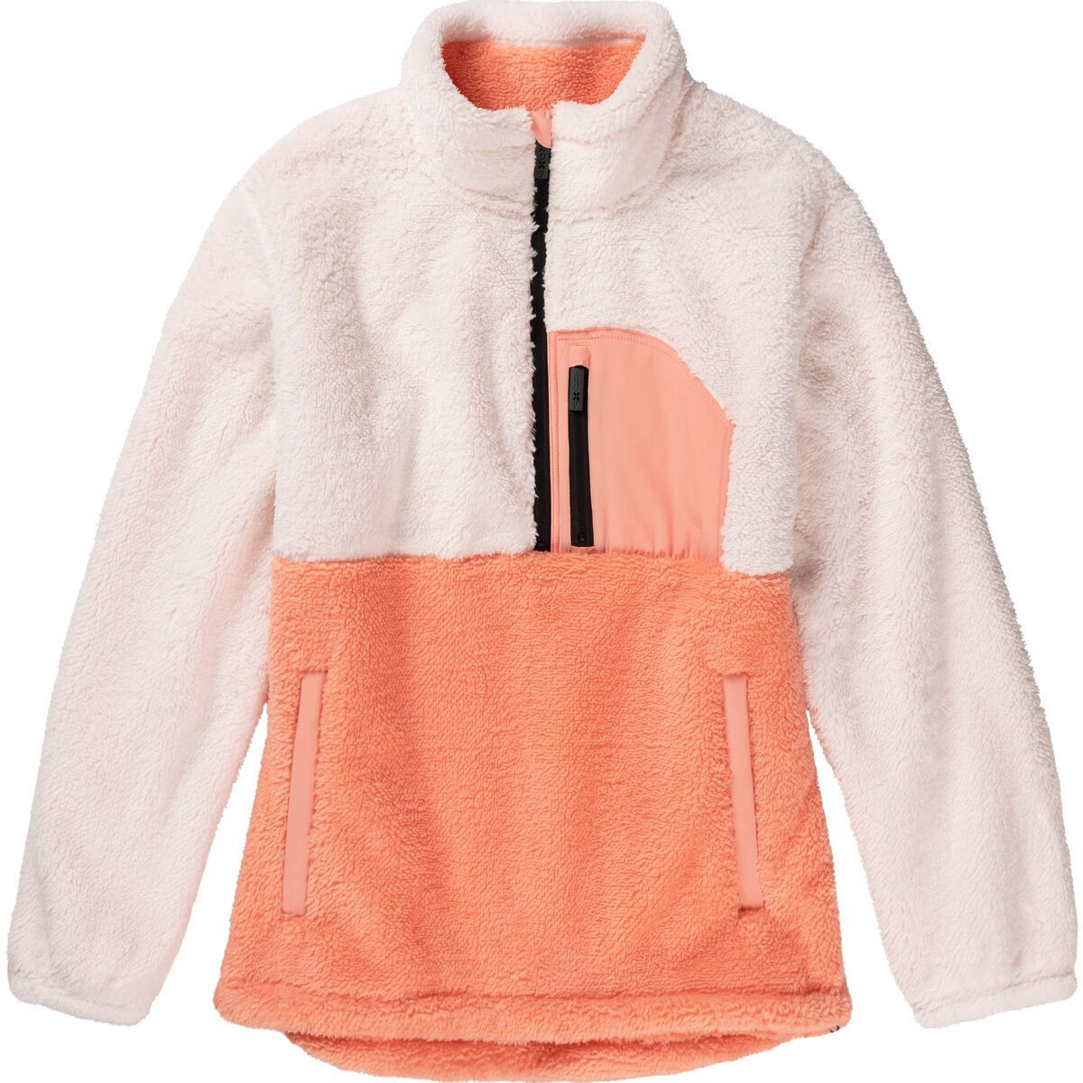 Roxy 1/2-Zip Sherpa Alabama Jacket - Women's Peach Pink, XL | Backcountry