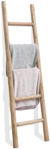 FUIN 57in Wood Blanket Ladder Living Room Decorative Wall Leaning Farmhouse Quilt Display Holder ... | Amazon (US)