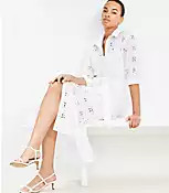 Square Eyelet Midi Shirtdress | LOFT