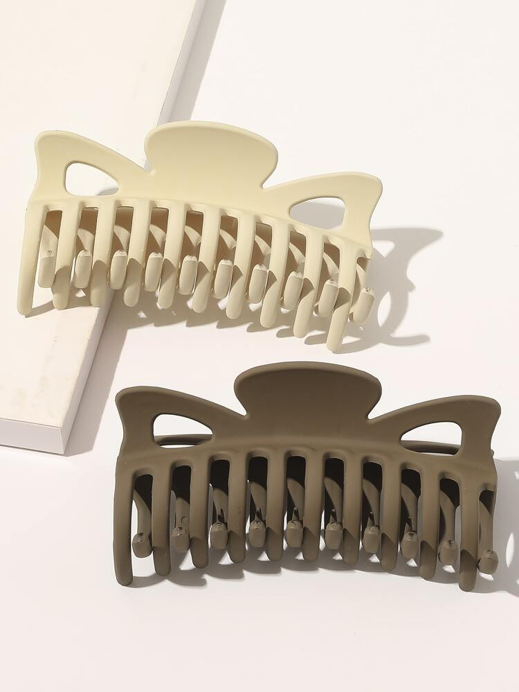 2pcs Simple Plain Hair Claw | SHEIN