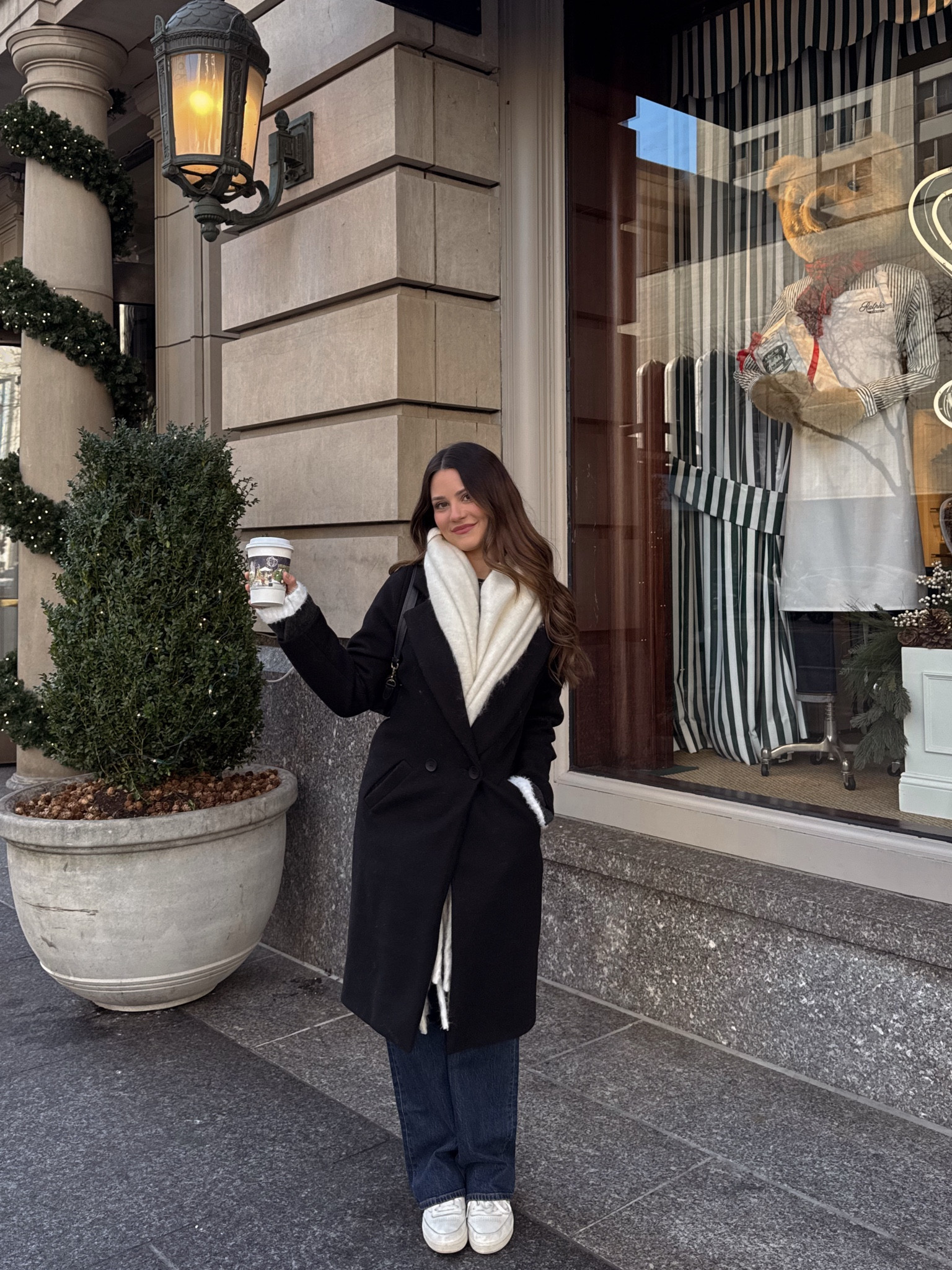 The cutest winter outfit!!!! Long black trench coat, big white scarf, jeans and sneakers!!! Kept me cozy in the Chicago winter weather ❄️🩵 #winter #ootd #outfitoftheday #outfitinspo #inspi

#LTKHoliday #LTKCyberWeek #LTKSeasonal