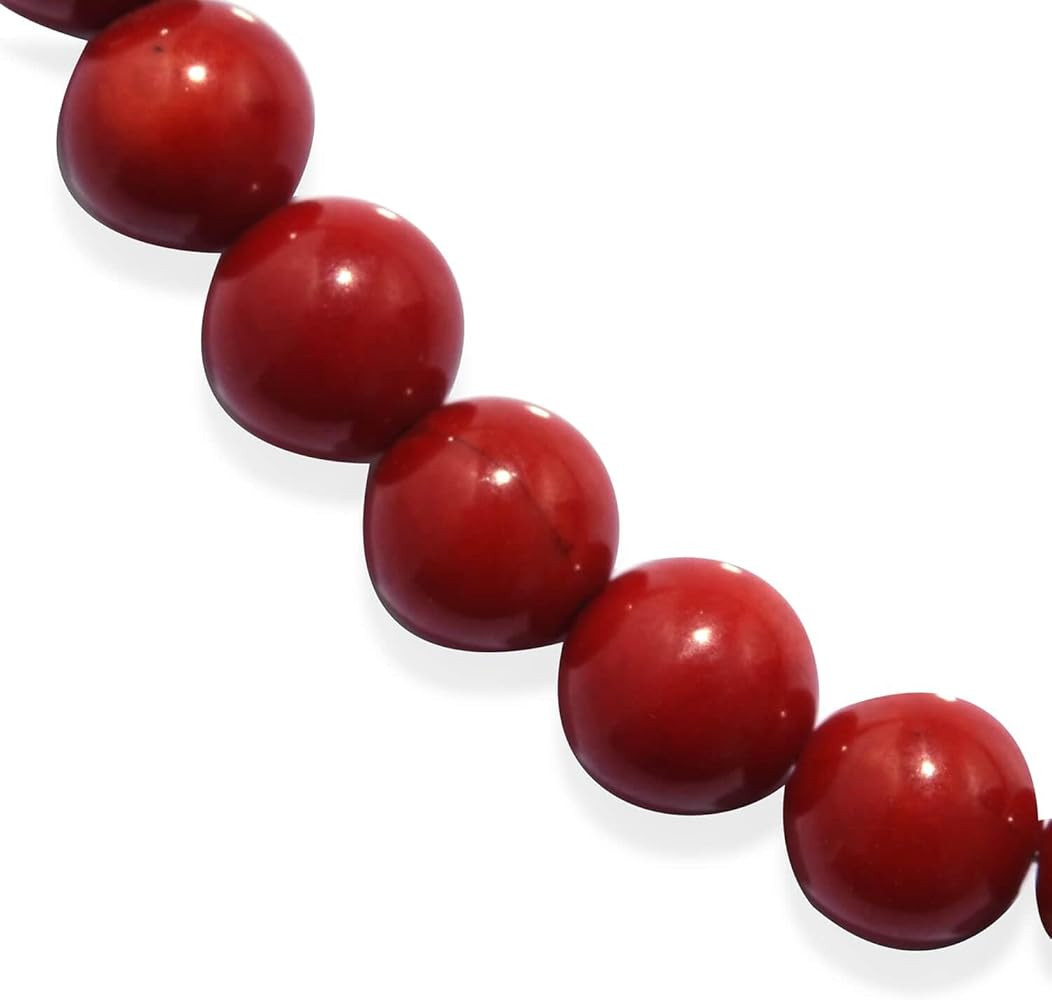 SHOP LC DELIVERING JOY 925 Sterling Silver Red Coral Beaded Necklace for Women Jewelry Size 18" B... | Amazon (US)