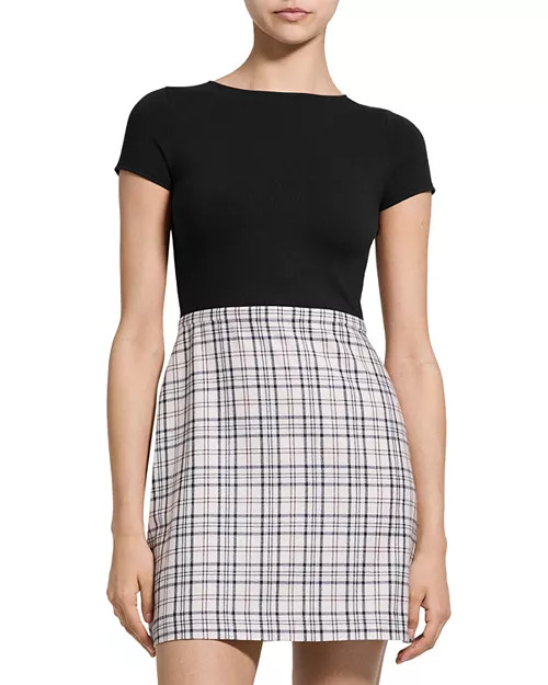 Short Sleeve A Line Wool Dress | Bloomingdale's (US)