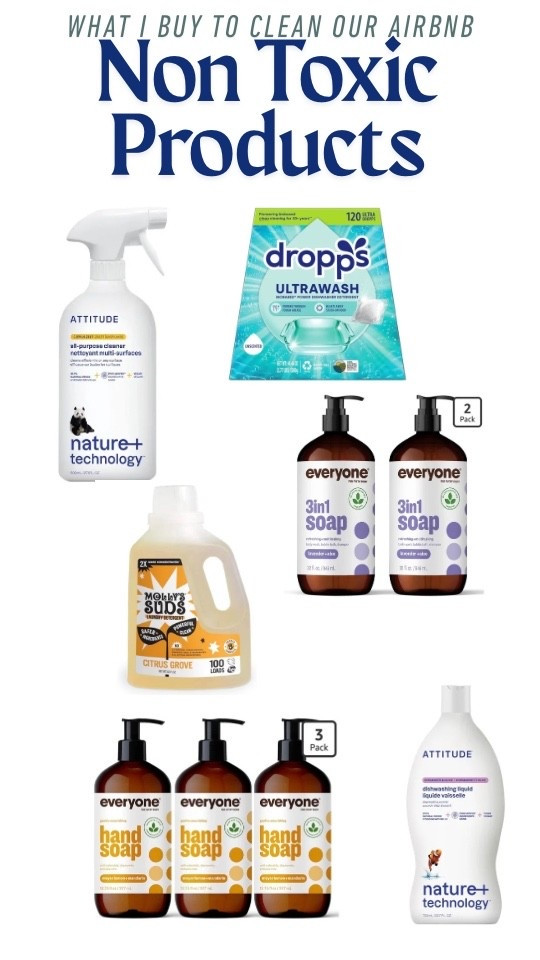 Non Toxic Cleaning Supplies I use to clean our Airbnb