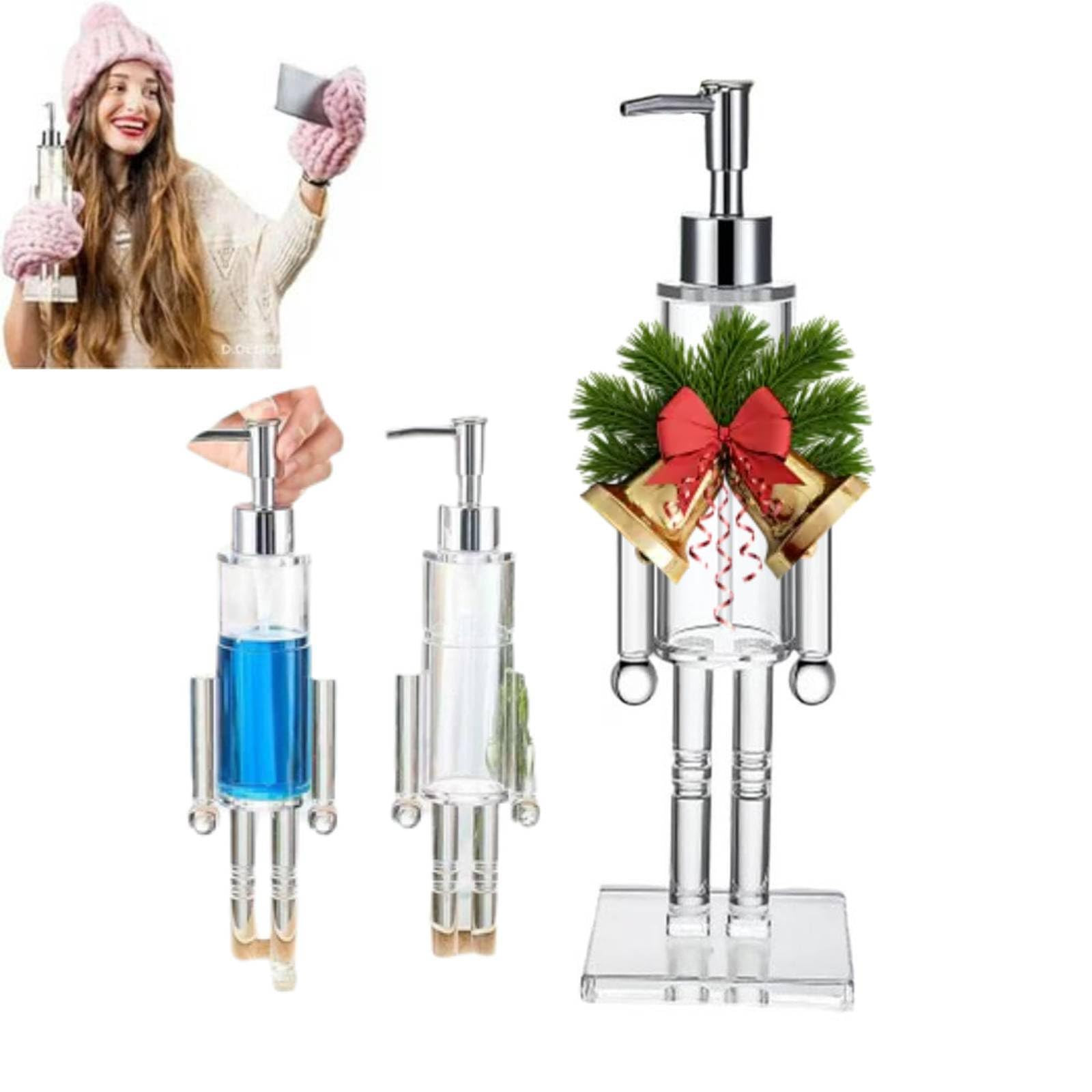 Soap Dispenser, Clear Acrylic Refillable Christmas Hand Soap Bottle, 9.5x9.5x30cm Festive Wash Li... | Amazon (CA)