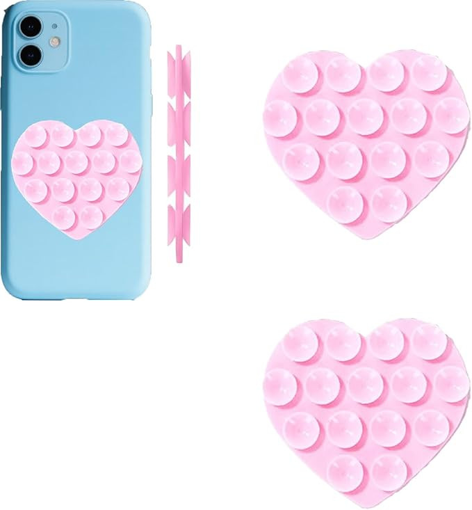 Rookii Double-Sided Heart Shaped Silicone Suction Phone Case Mount,Non Slip Suction Cup Phone Mou... | Amazon (US)