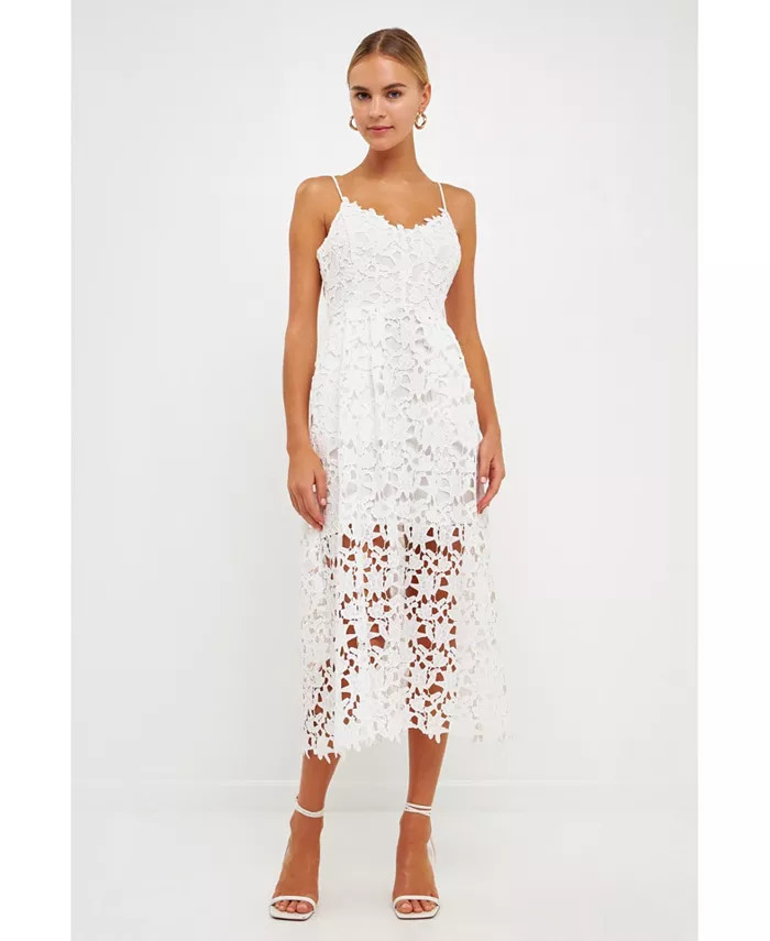Women's Lace Cami Midi Dress | Macys (US)