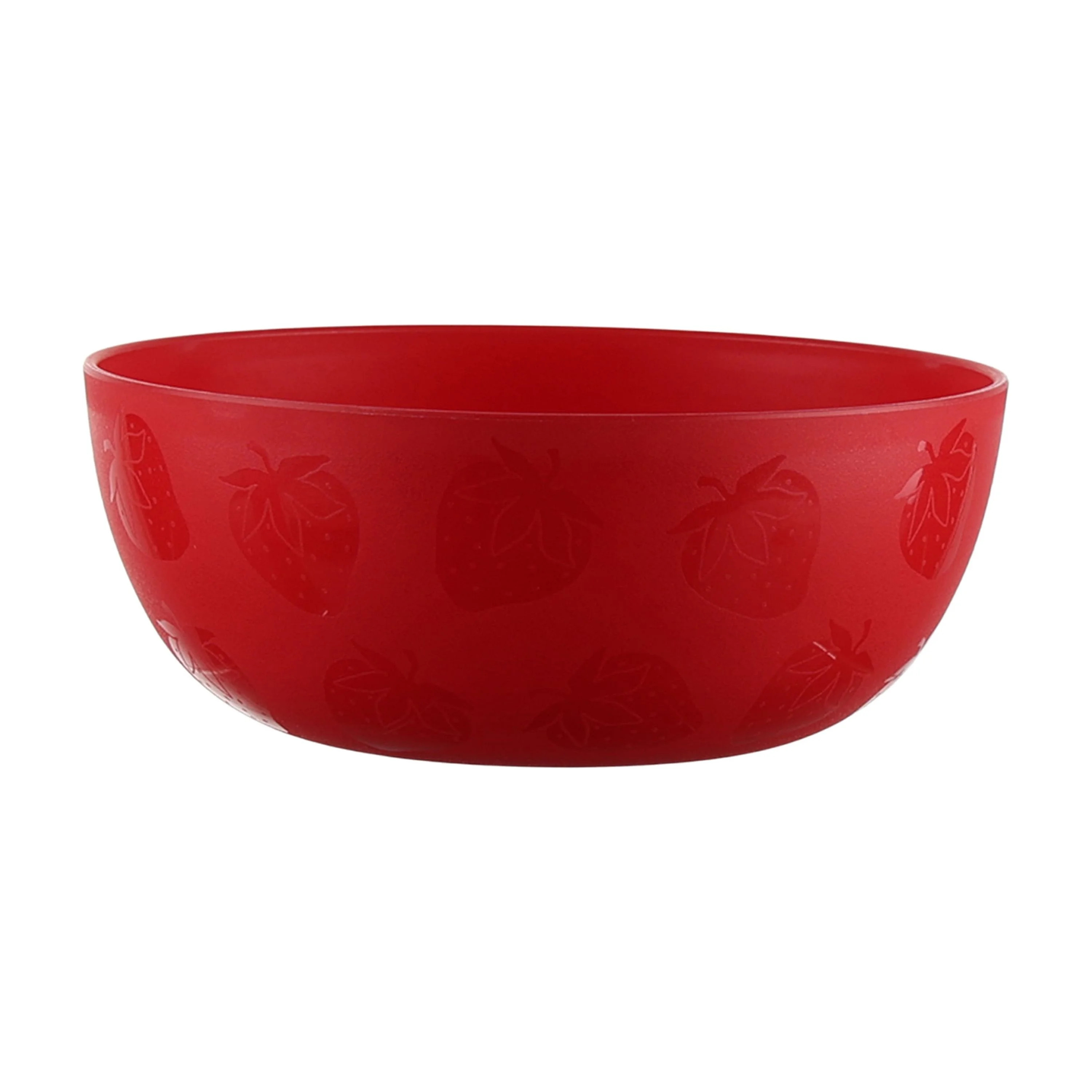Mainstays 38 Ounce Round Plastic Strawberries Etched Cereal Bowl, Red | Walmart (US)