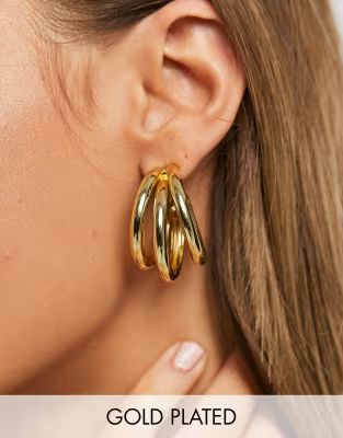 Image Gang triple hoop earrings in gold filled | ASOS | ASOS (Global)