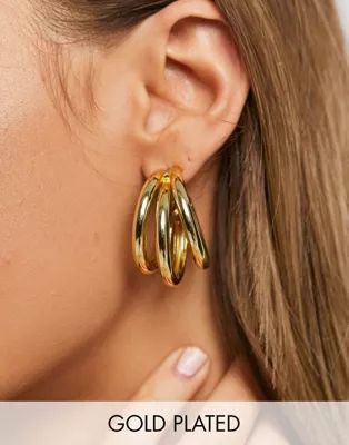 Image Gang triple hoop earrings in gold filled | ASOS | ASOS (Global)