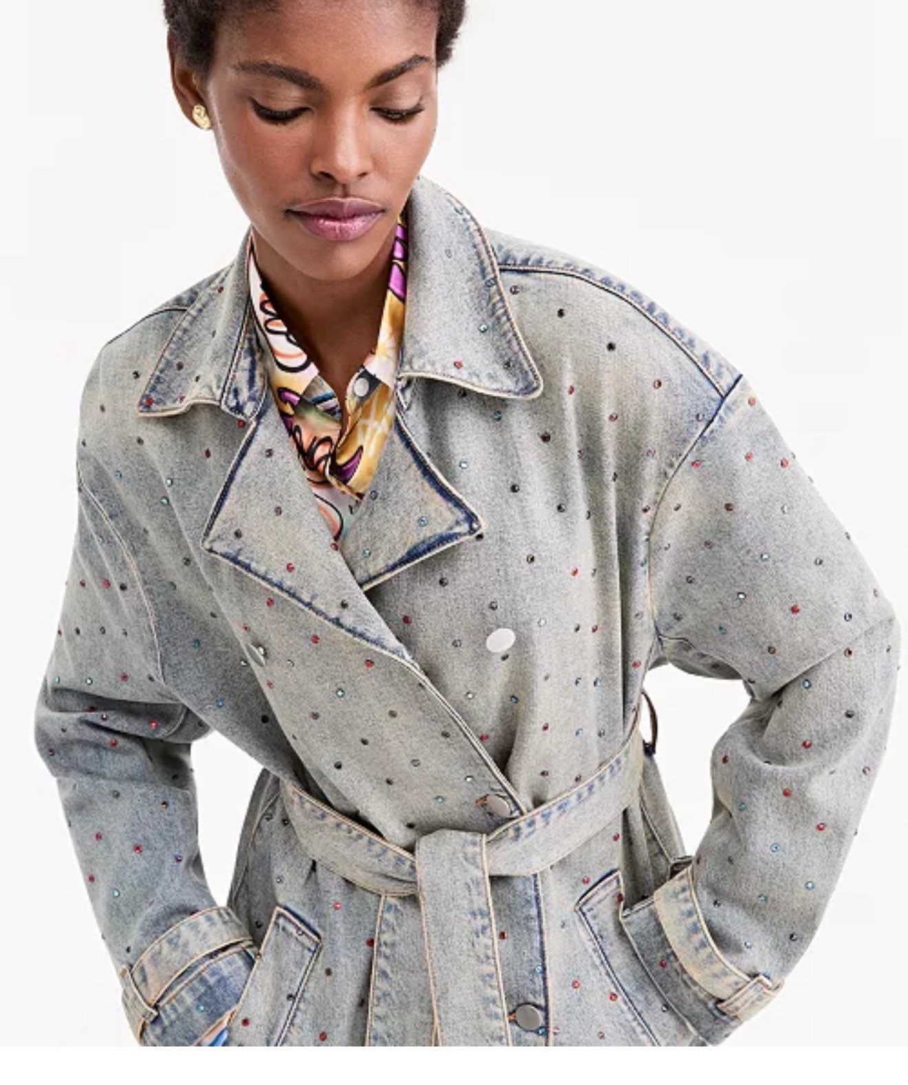 Theophilio | Macy's
Women's Double-Breasted Belted Rhinestone Denim Trench Coat

#LTKootd #LTKTravel #LTKWorkwear