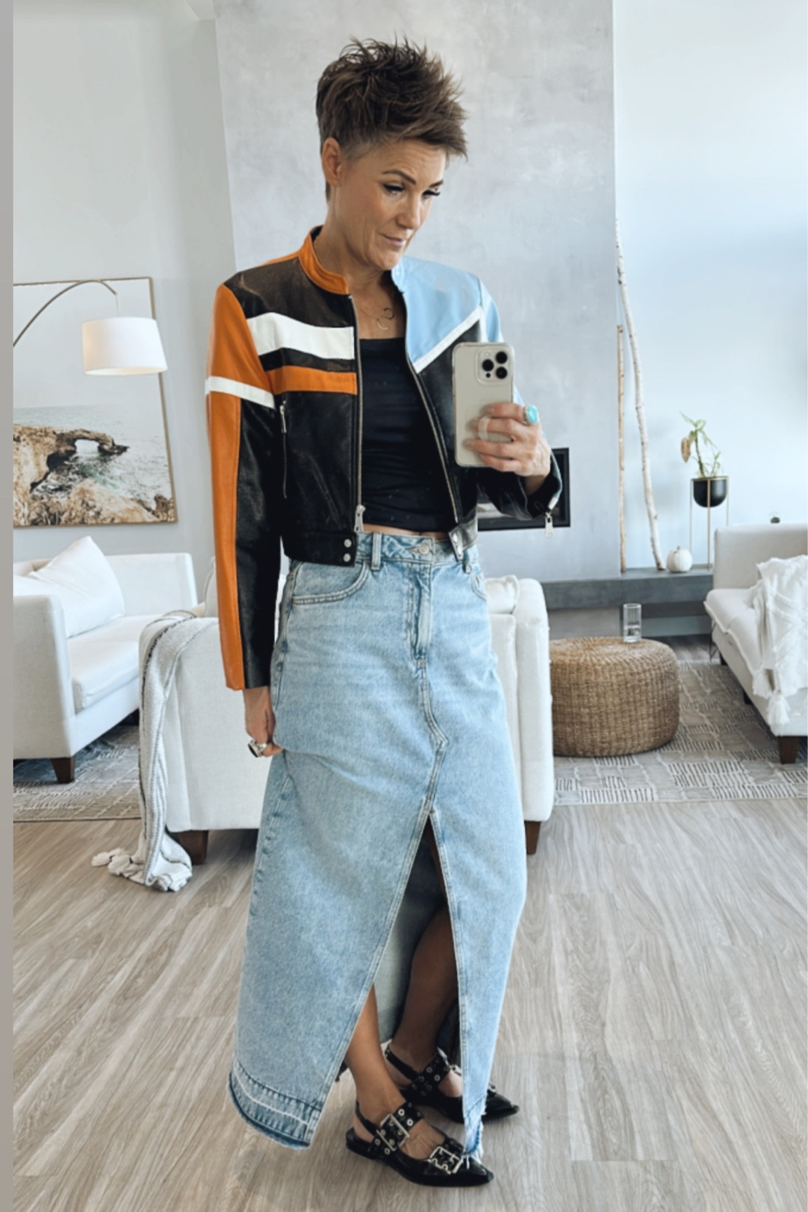 This is the jacket the male barista will compliment you on. It happened today! It’s back in stock in a different colourway. I’m wearing a medium. For a similar look search racer moto or racer jacket.

#LTKstyletip #LTKover40 #LTKSeasonal