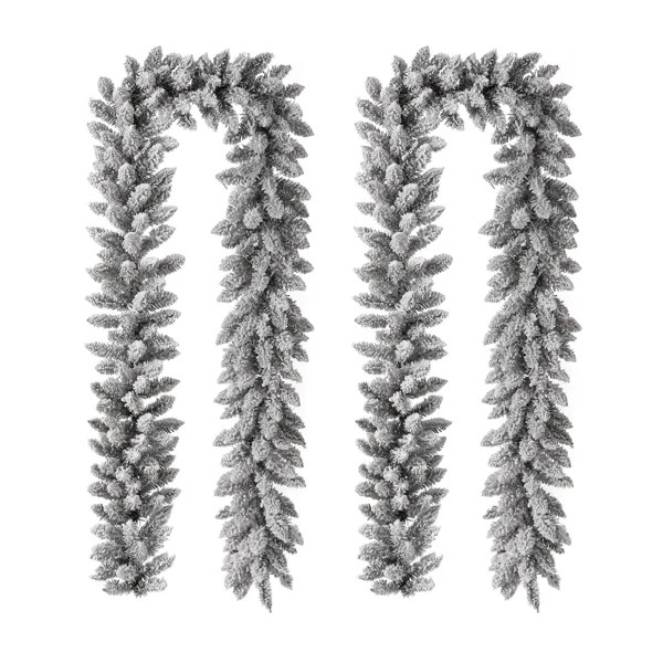 Hilaree 9ft Flocked Christmas Garland with LED Lights | Wayfair North America