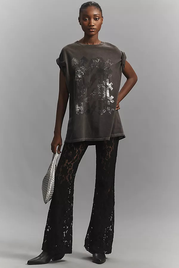 High Heel Jungle Jen Flared Lace Footless Tights | Anthropologie (US)