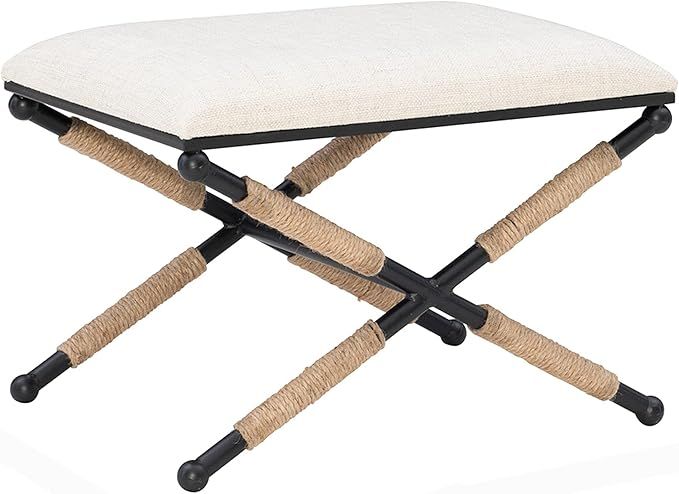 Linon Home Décor Farrow Campaign Accent Stool, Black | Amazon (US)