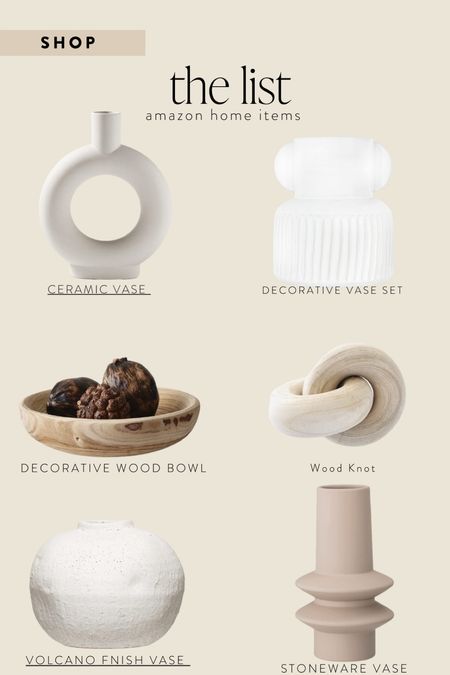 Amazon home: ceramic vase, vase set, decorative bowl, wood knot, stoneware 

#LTKhome