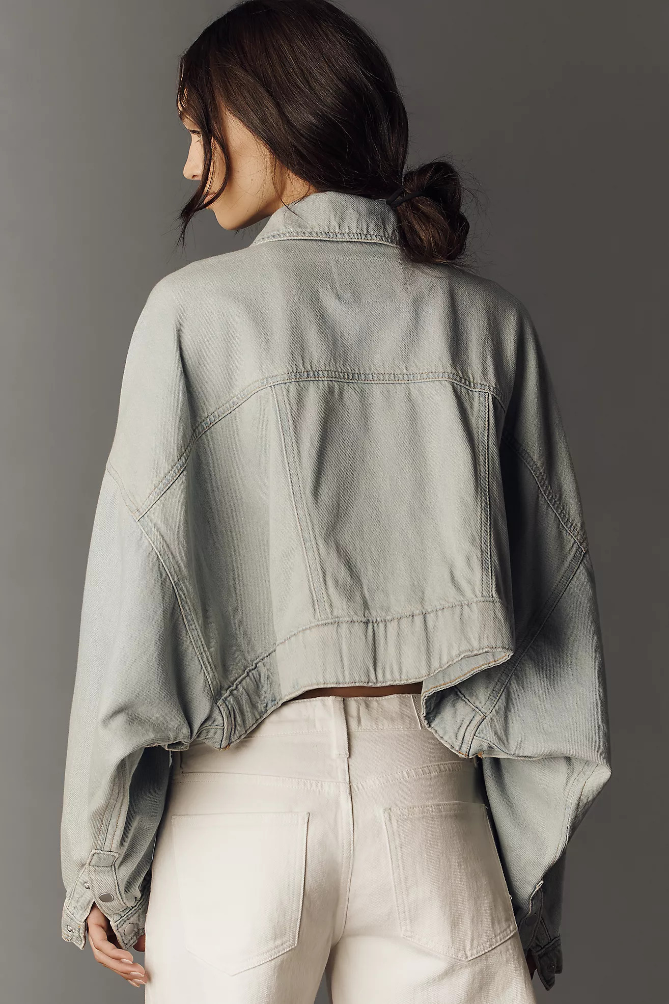Pilcro Boxy East-West Cropped Denim Jacket | Anthropologie (US)