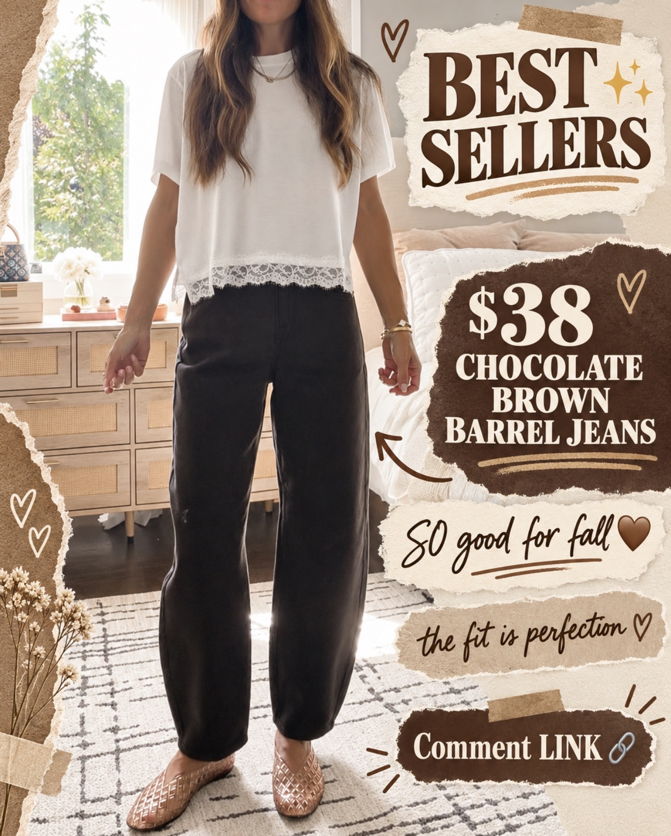 These $38 chocolate-brown barrel jeans are SO good for fall 🤎 The fit is perfection, and they make every basic top feel instantly more pulled together! Comment LINK and I’ll send them to you 🔗⬇️

#LTKOver40 #LTKSeasonal #LTKootd