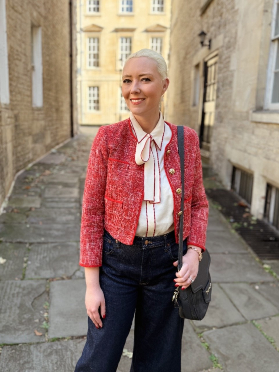 September style is all about partnering jeans and jackets!  For an elegant / Parisian look I love this red tweed cropped jacket from LK Bennett’s last AW collection (now on sale) but I’ve also added similar styles to the products list. I partnered with an ivory blouse navy leather crossbody bag, blue wide leg jeans, LK Bennett Kara ballerina flats (also on sale); Dower and Hall pearl drop earrings and a Balmain watch (I had to have something French besides Chanel perfume 😉 )

❤️💙❤️

#LTKuk #LTKautumn #LTKjeans