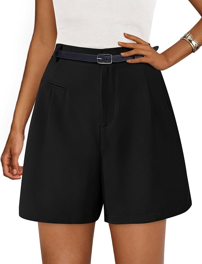PRETTYGARDEN Shorts for Women Dressy 2026 Summer Elastic High Waisted Wide Leg Business Casual Wo... | Amazon (US)