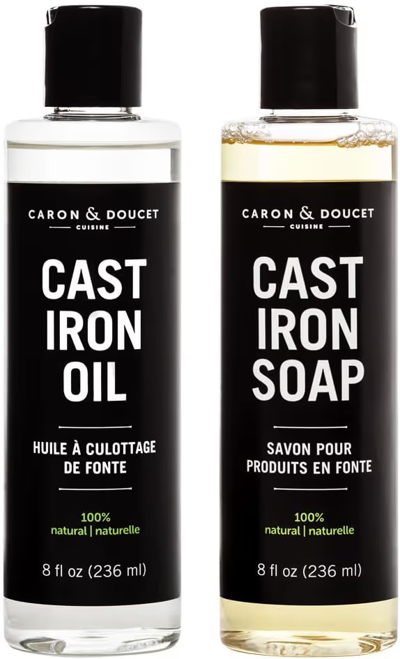 CARON & DOUCET - Cast Iron Cleaning & Conditioning Set: Seasoning Oil & Cleaning Soap | 100% Plan... | Amazon (US)